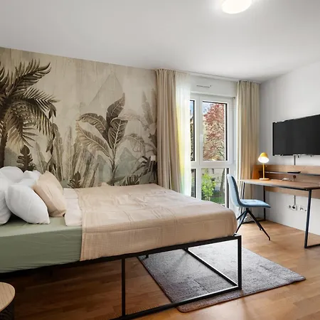Apartmán Jungle Deluxe - Fuer 5 Tiefgarage Balkon 2x Desk Spielplatz Offenbach am Main